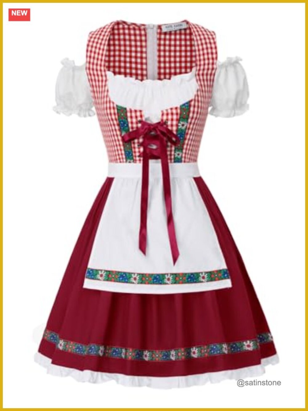 Women Dirndl Dress German Oktoberfest Beer Maid Costume Adult X-Large